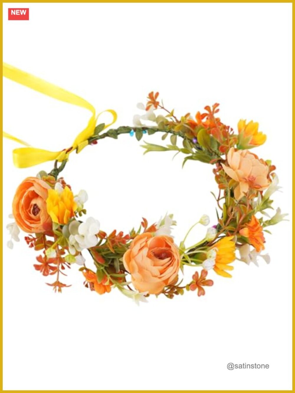 Boho Daisy Flower Crown Headband Adjustable Floral Headpiece